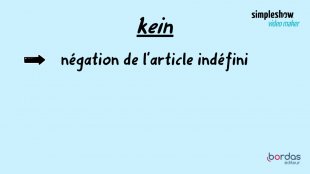C. La négation nicht